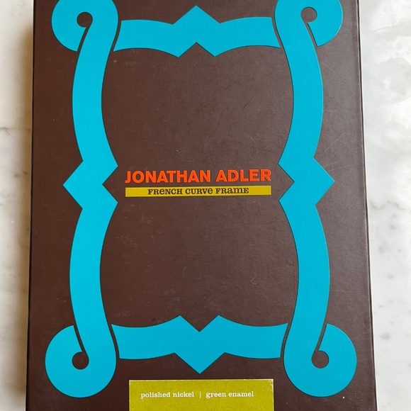 Jonathan Adler French Curve green enamel and polished nickel picture frame - Picture 3 of 15